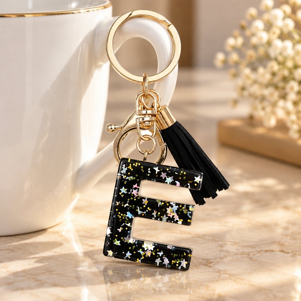 Porte-clés Alphabet - E / Noir