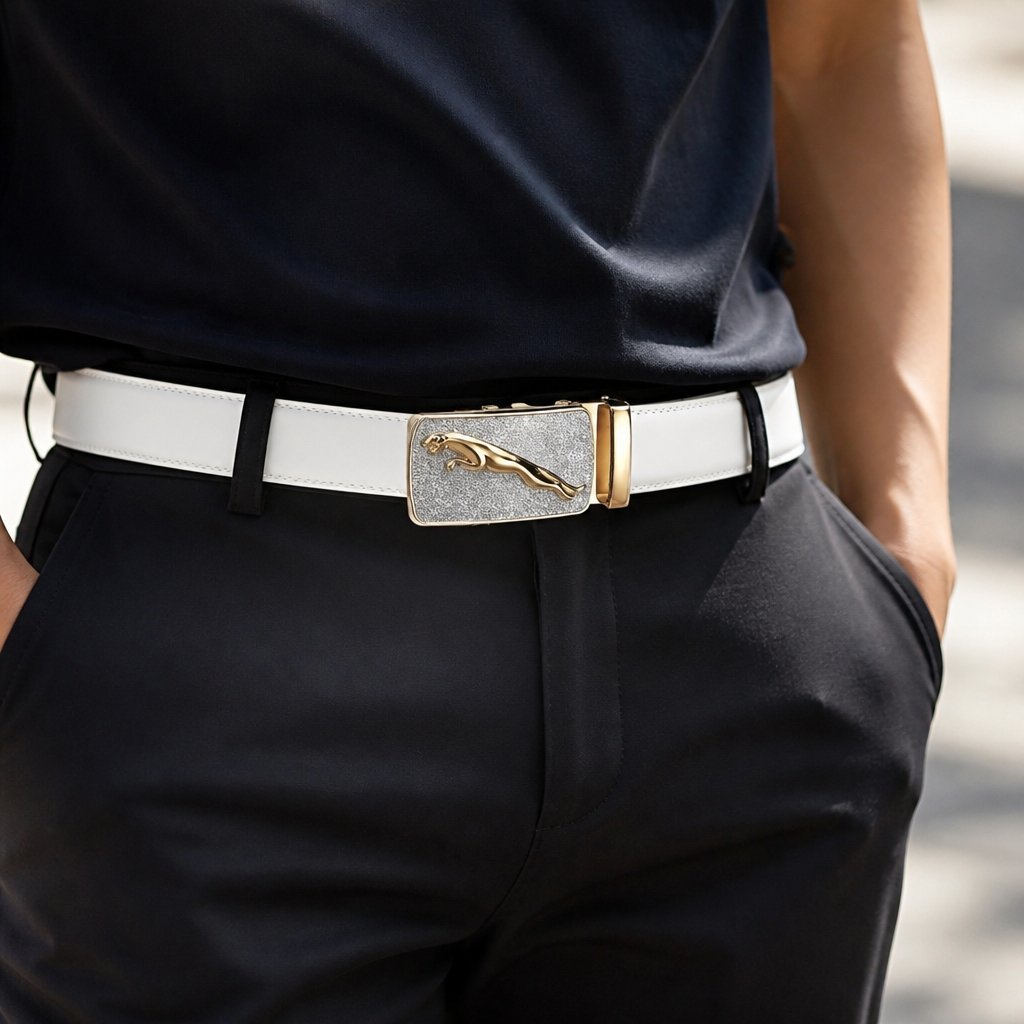 Ceinture CH - 4036 - Blanc / Or