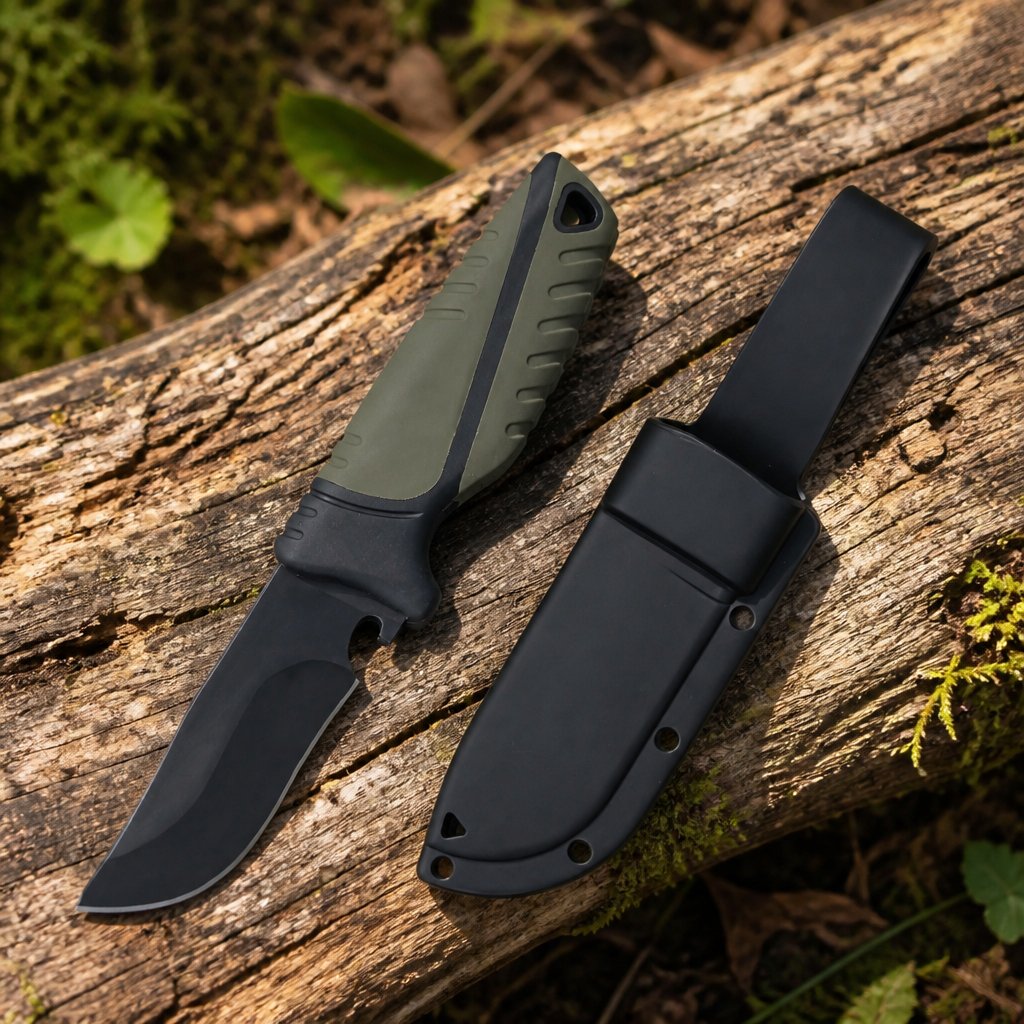 Couteau Outdoor CHB - 41021 - Noir / Vert / Type3