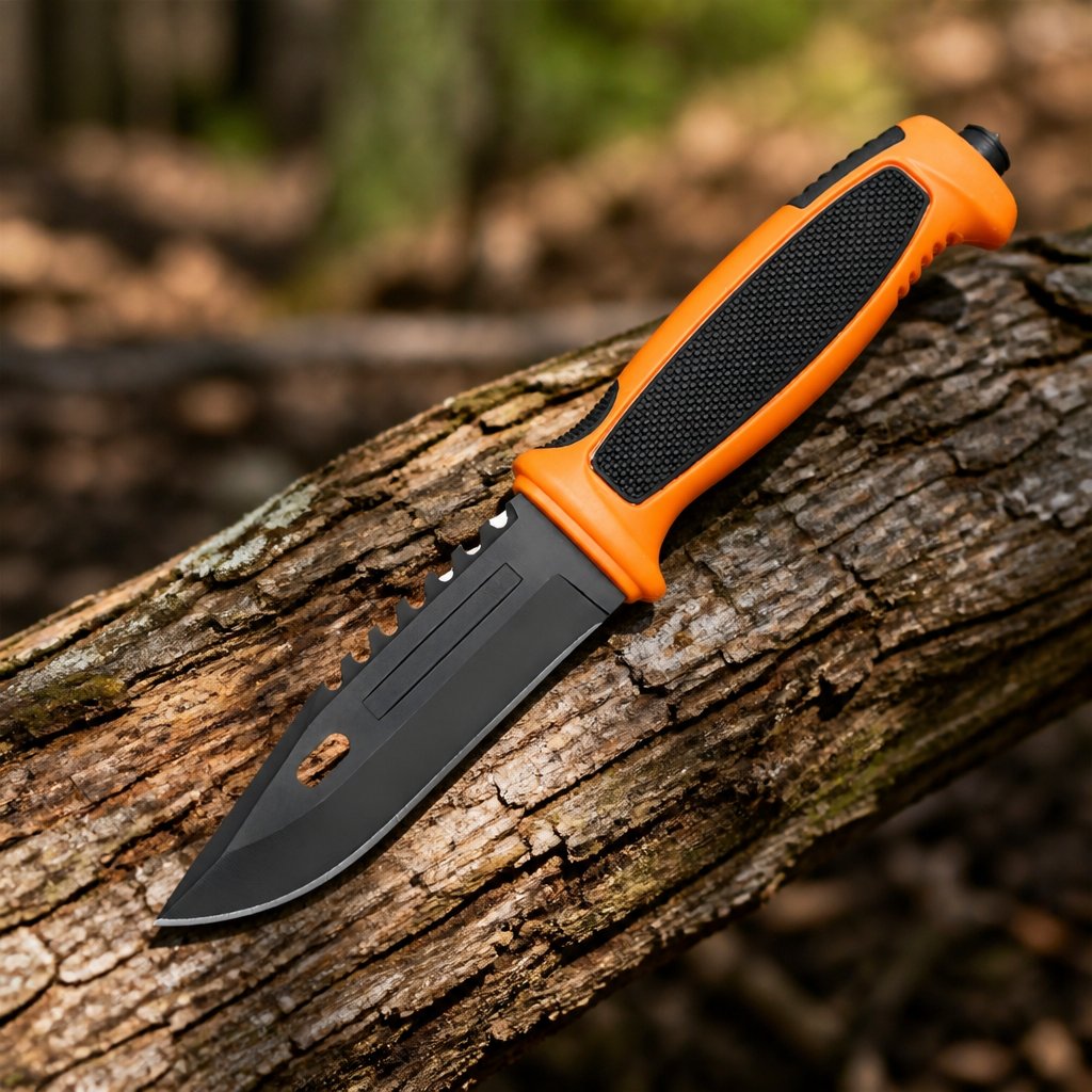 Couteau outdoor ZR - 41054 - Noir / Orange / Type3