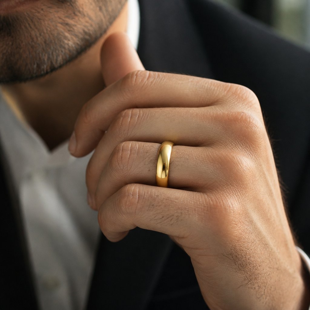 Bague pour homme BO-4925 - Doré / 52mm